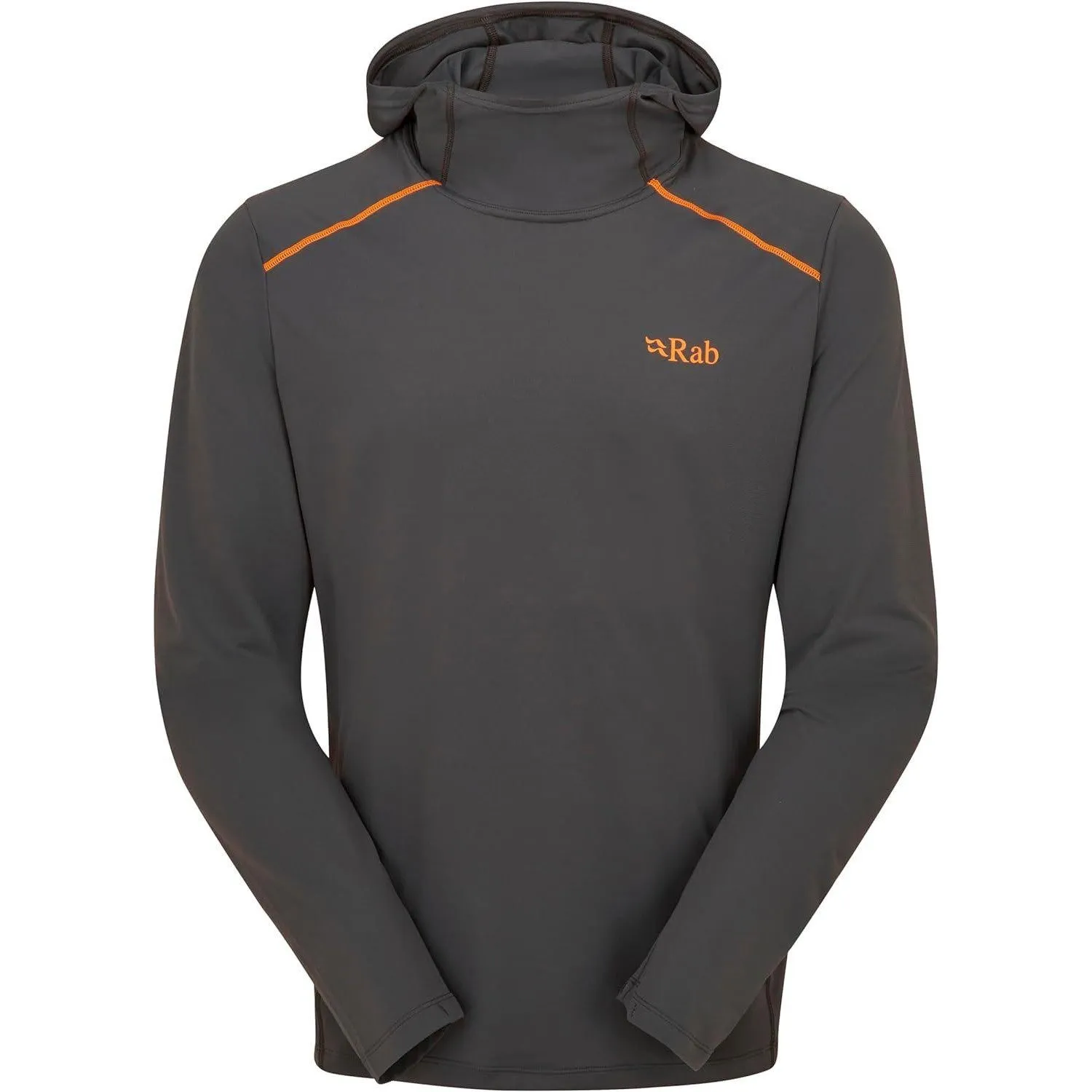 Rab Men's Force Hoody Lightweight Long-Sleeve Hooded Baselayer Shirt for Hiking, Climbing, and Trail Running