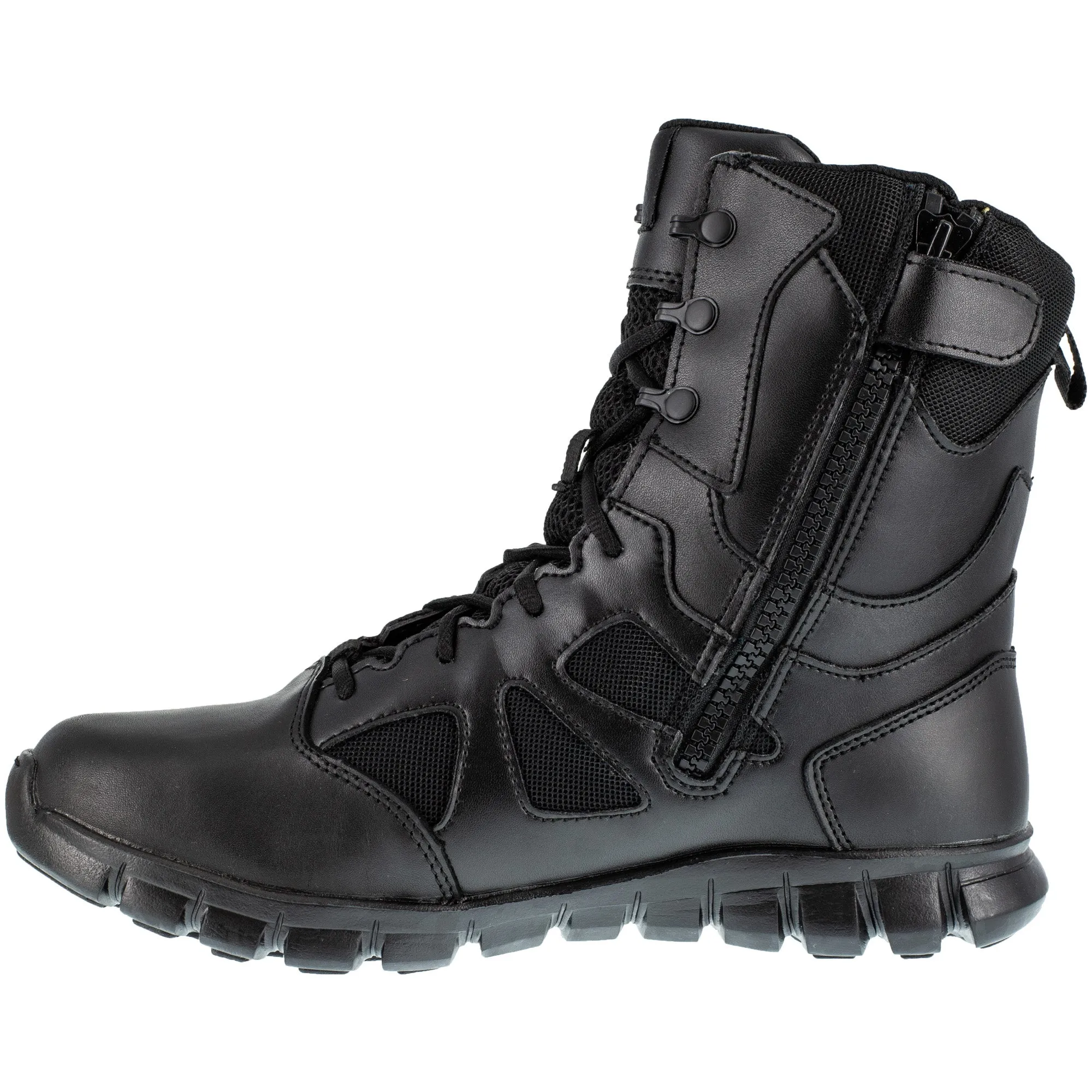 Reebok Womens Black Leather Work Boots Sublite Tactical WP 9 W