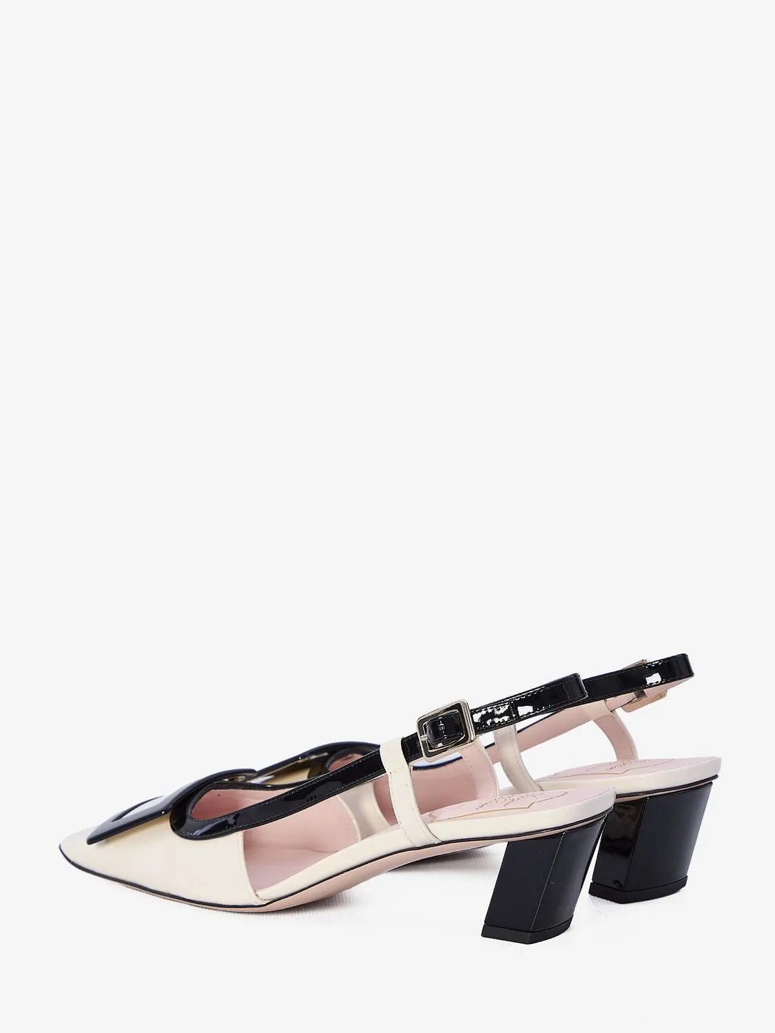 ROGER VIVIER Elegant Slingback Pumps with Covered Buckle - 1.8 Inch Heel