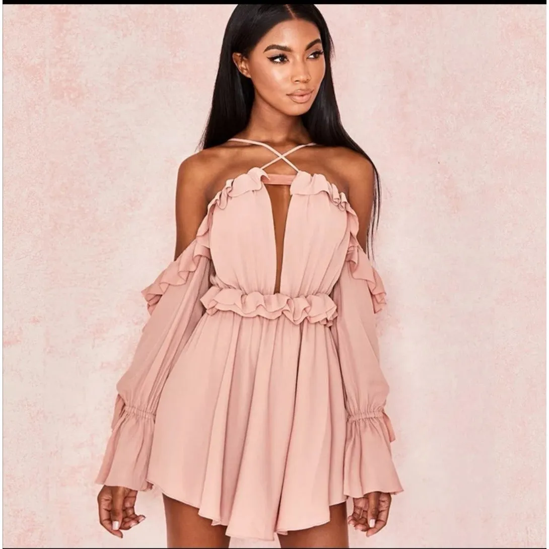 Ruffles Sexy Off the Shoulder Dress