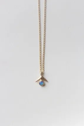 Shark Fin Necklace - Turquoise + Opal