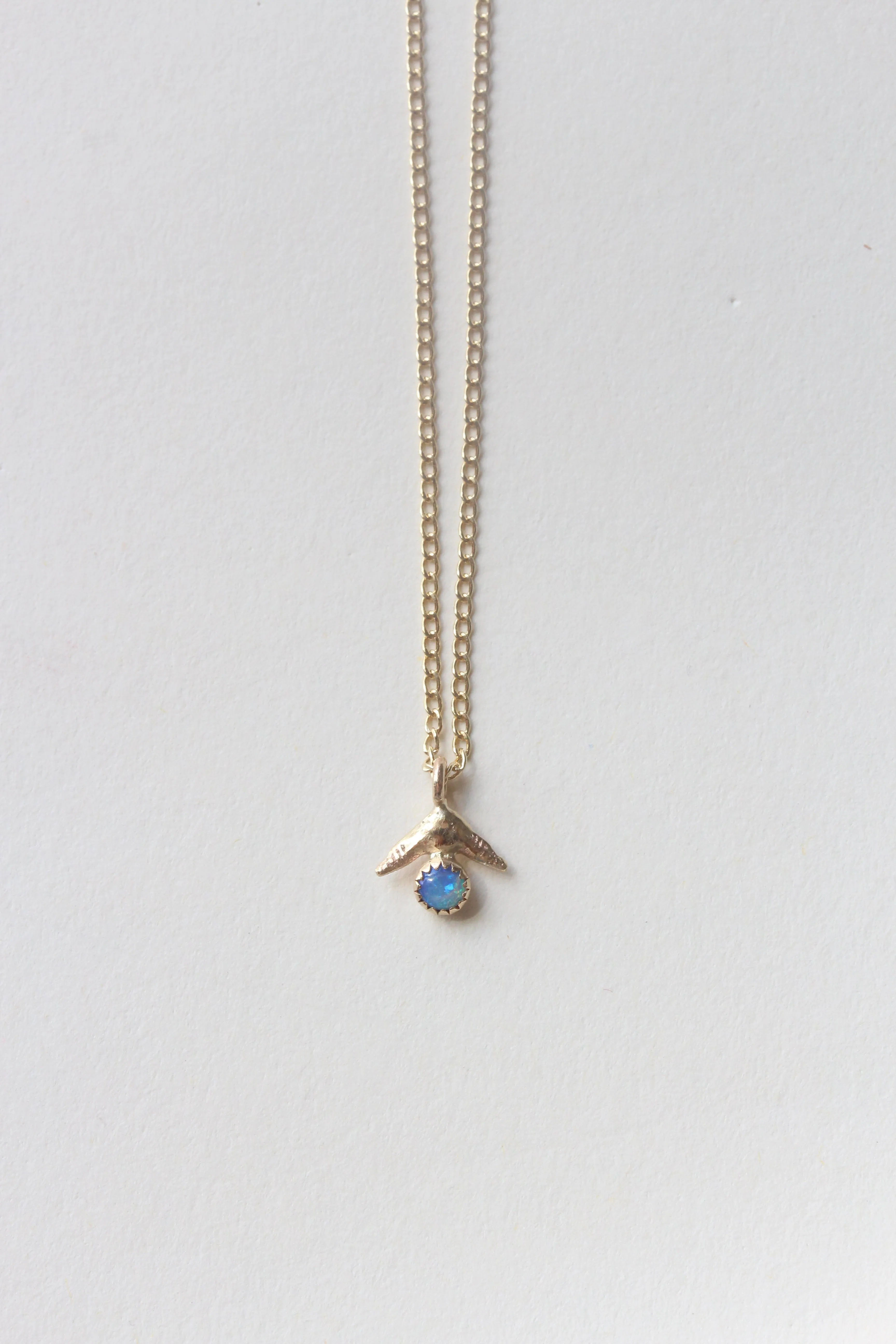 Shark Fin Necklace - Turquoise + Opal