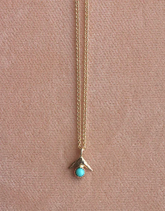 Shark Fin Necklace - Turquoise + Opal