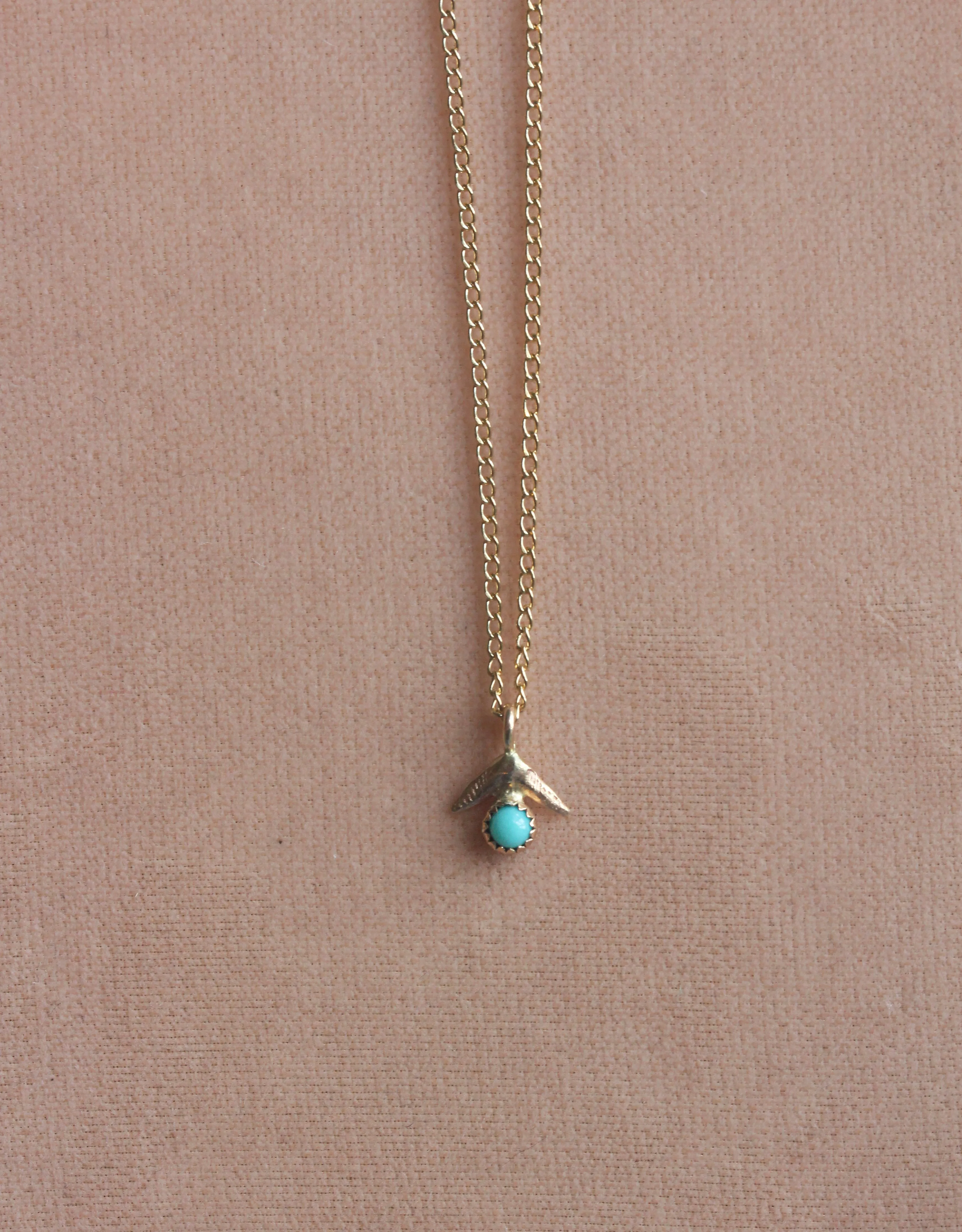 Shark Fin Necklace - Turquoise + Opal