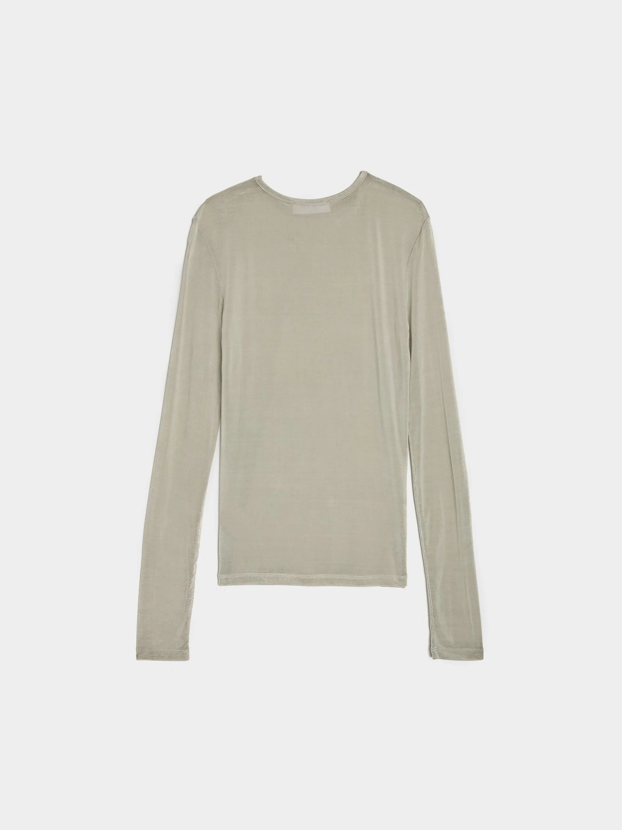 Sheer Long Sleeve Shirt, Light Grey