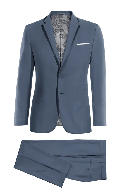 Slate slim fit Tuxedo with handkerchief &