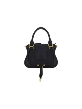 Small Marcie Bag In Grained Leather - Black