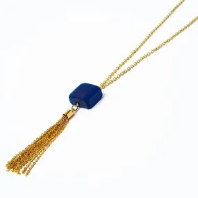 Smart Glass Recycled Jewelry - Necklace - Cube Long Tassel - Assorted Colors - (CubeB022)