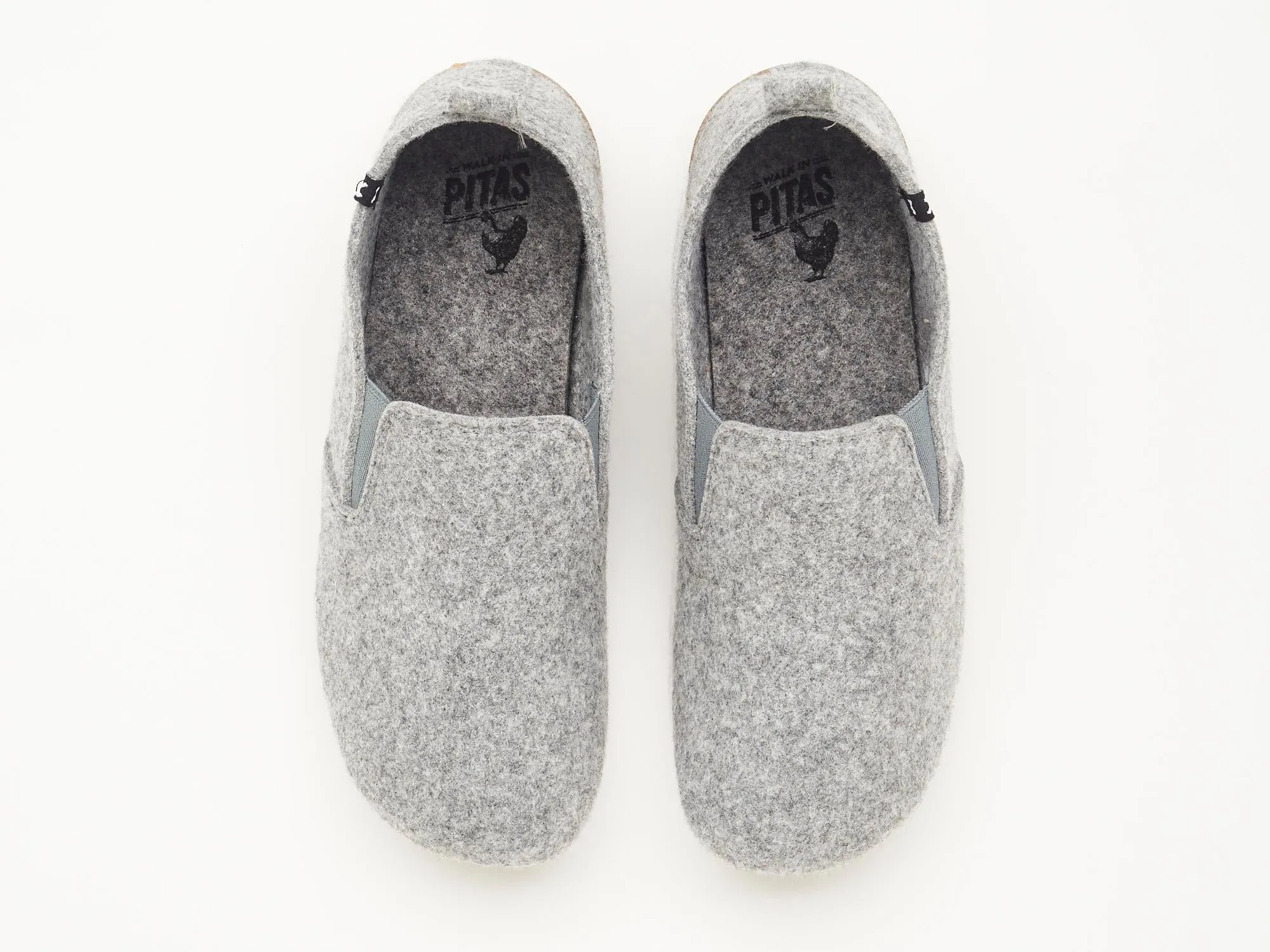 Soft eco felt slippers with rubber soles, 100% recycled