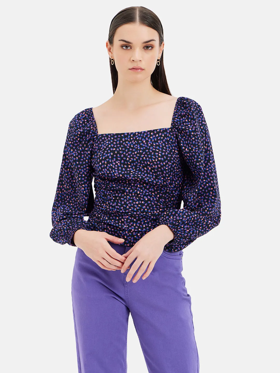 Square Neck Printed Top