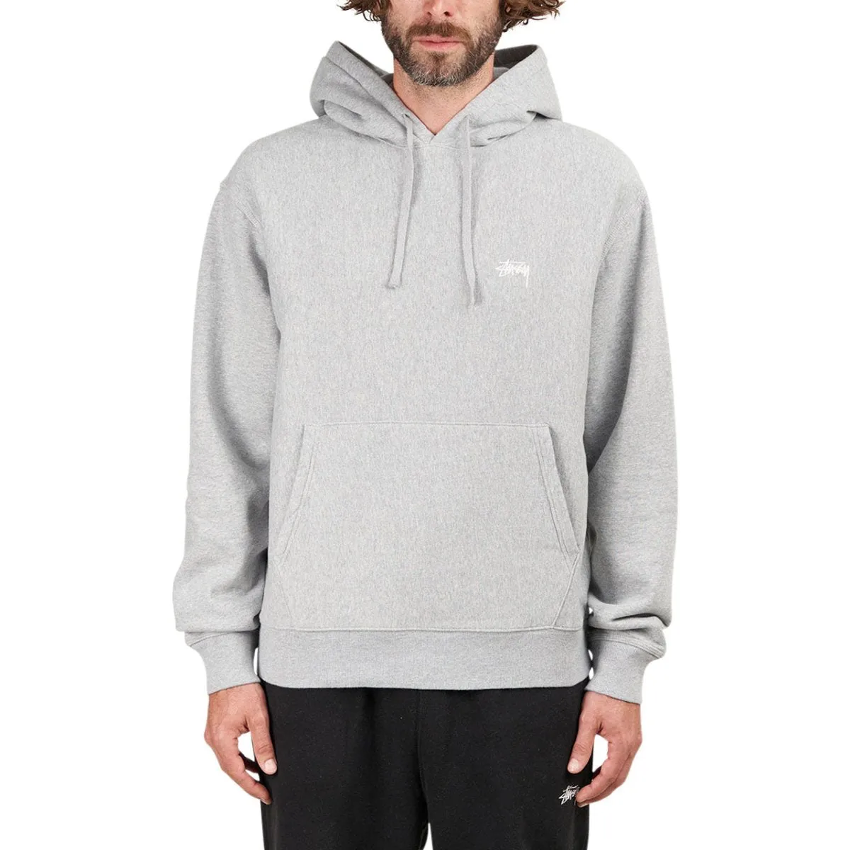 Stüssy Stock Logo Hood (Grey Heather)