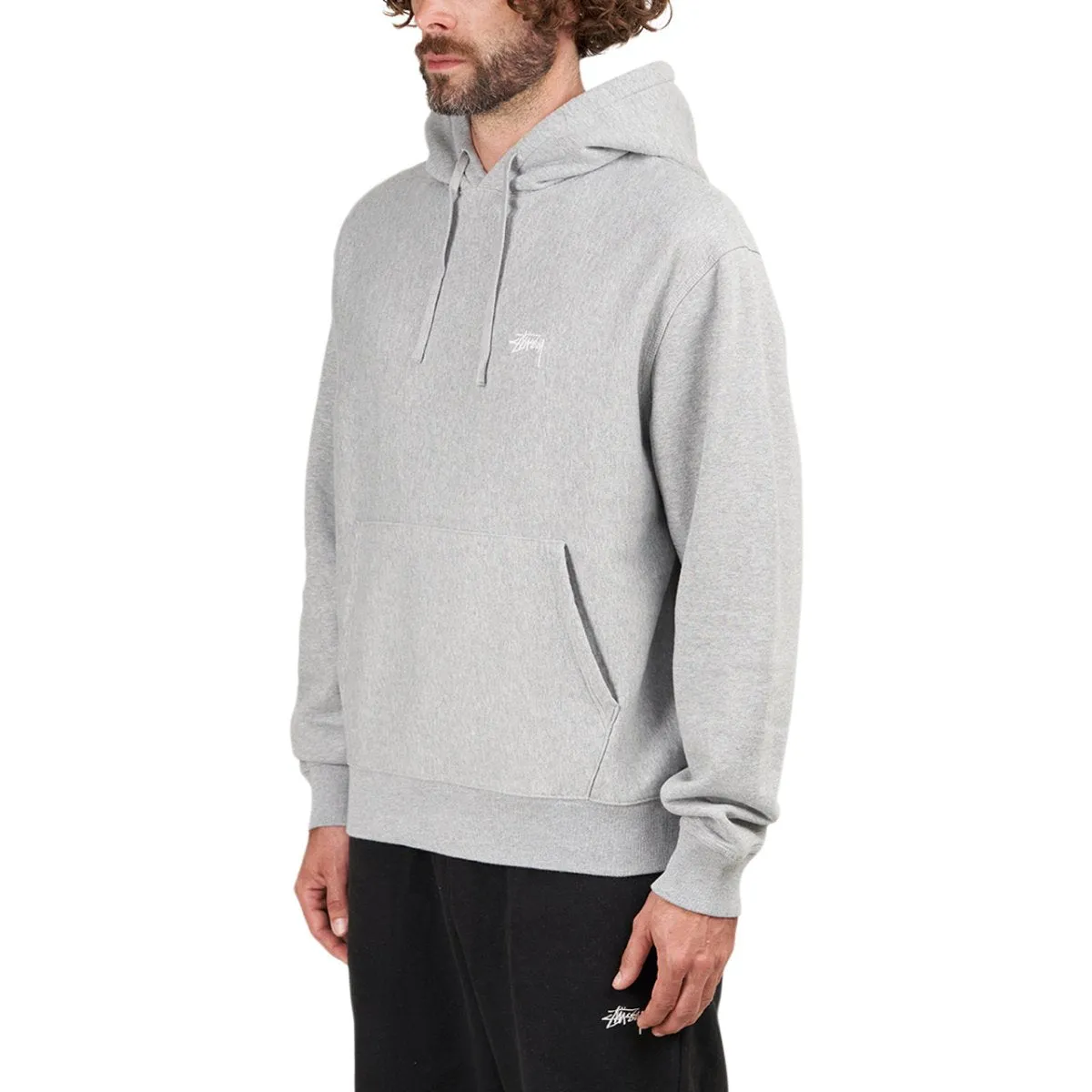 Stüssy Stock Logo Hood (Grey Heather)