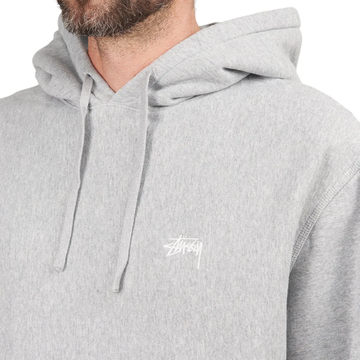 Stüssy Stock Logo Hood (Grey Heather)