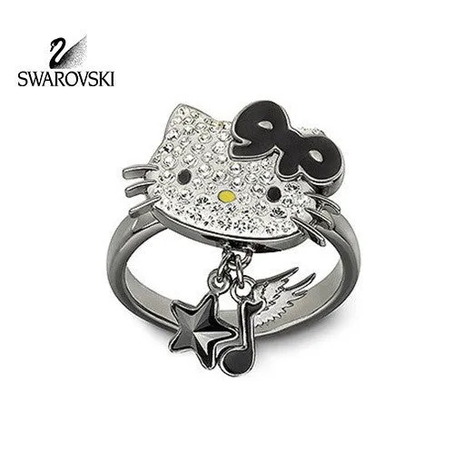 Swarovski Crystal Jewelry HELLO KITTY ROCK Ring Size: Large/8/58 #1145276