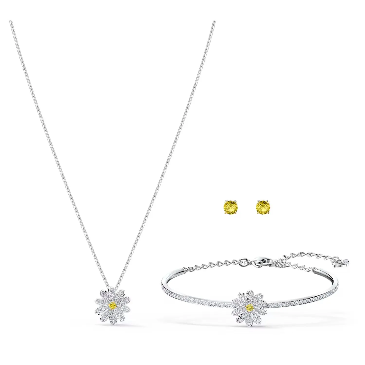 Swarovski ETERNAL FLOWER Jewelry SET, Yellow, Mixed metal finish -5518146