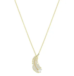 Swarovski Jewelry NICE FEATHER NECKLACE, Yellow Gold Tone -5505740