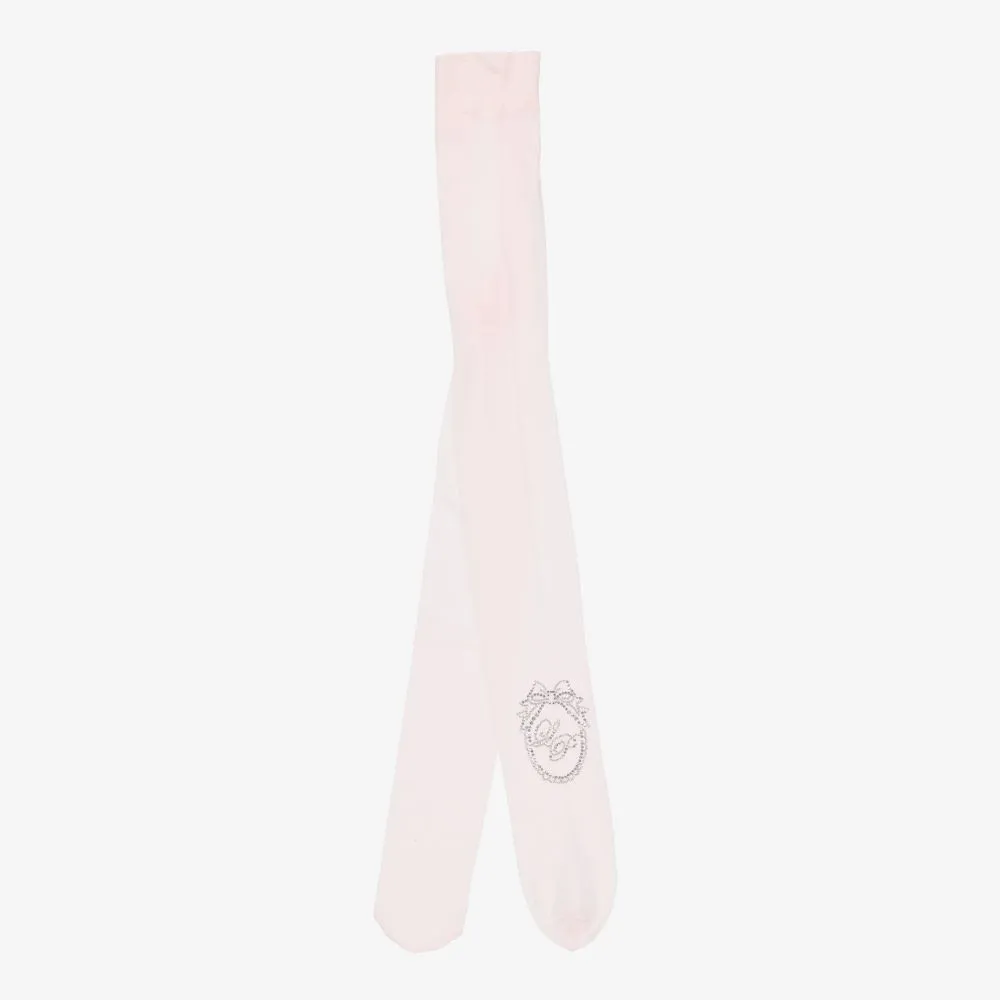 Teen Girls Pink Logo Tights