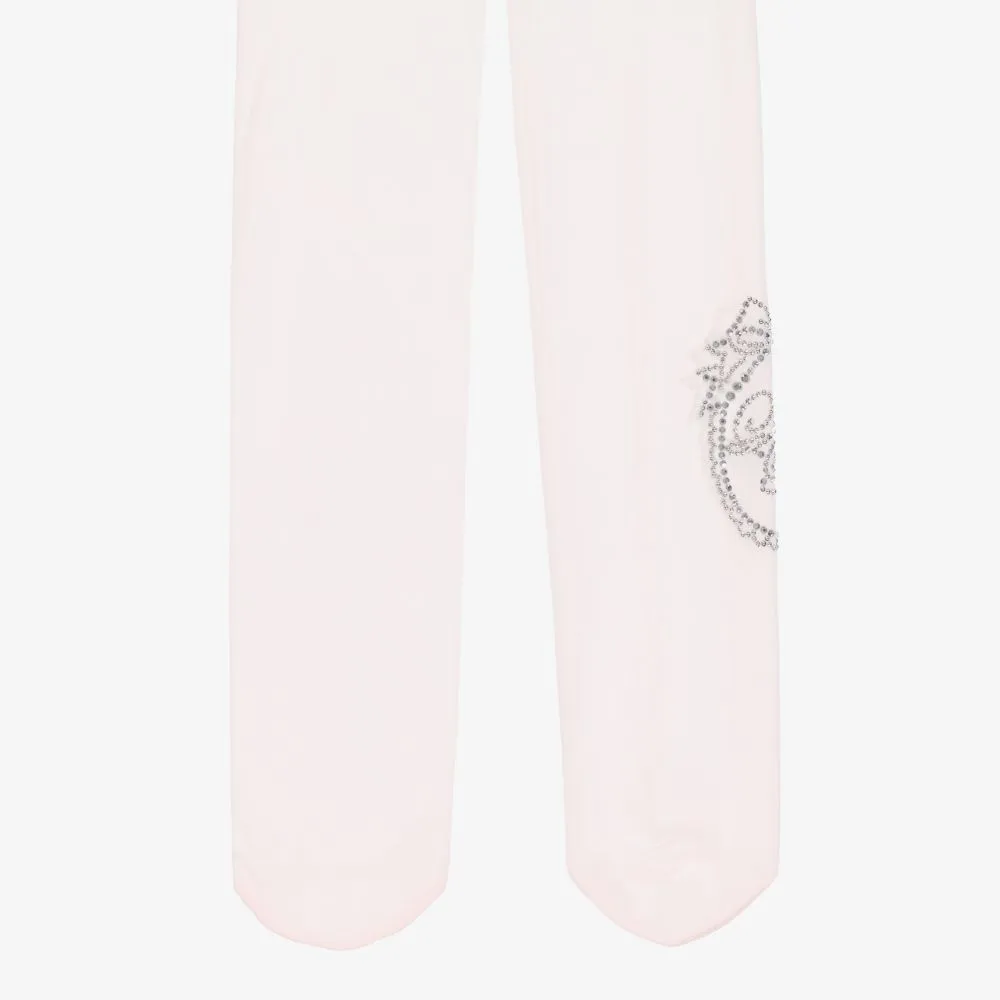 Teen Girls Pink Logo Tights