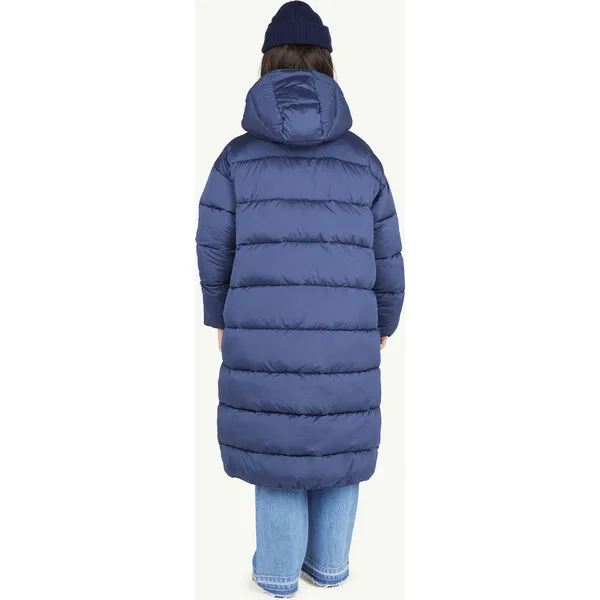 The Animals Observatory Calf Striped Relaxed Fit Padded Jacket, Navy