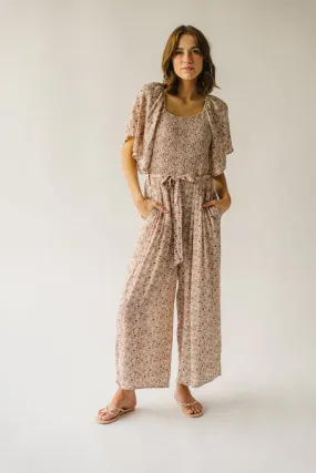 The Nelligan Floral Jumpsuit in Beige Multi