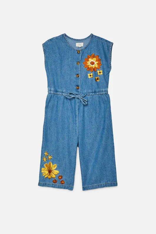 Twiggy Floral Kids Emb Jumpsuit