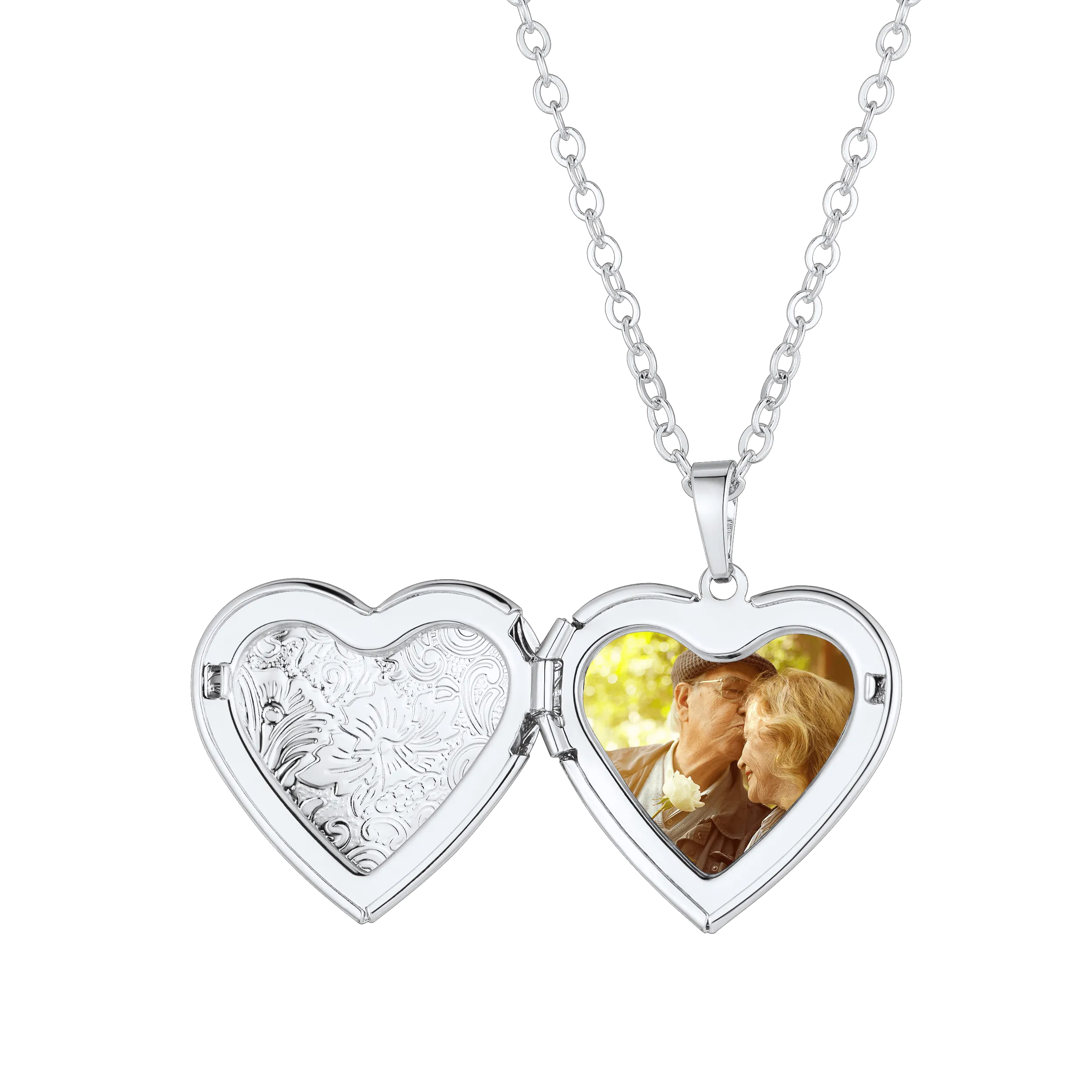 U7 Jewelry Custom Heart Gold Plate Necklace Memory Necklace With Picture