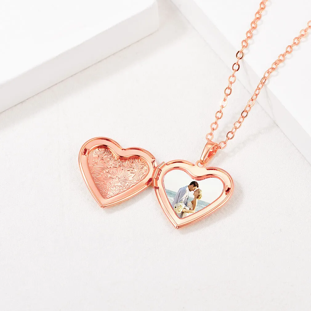 U7 Jewelry Custom Heart Gold Plate Necklace Memory Necklace With Picture