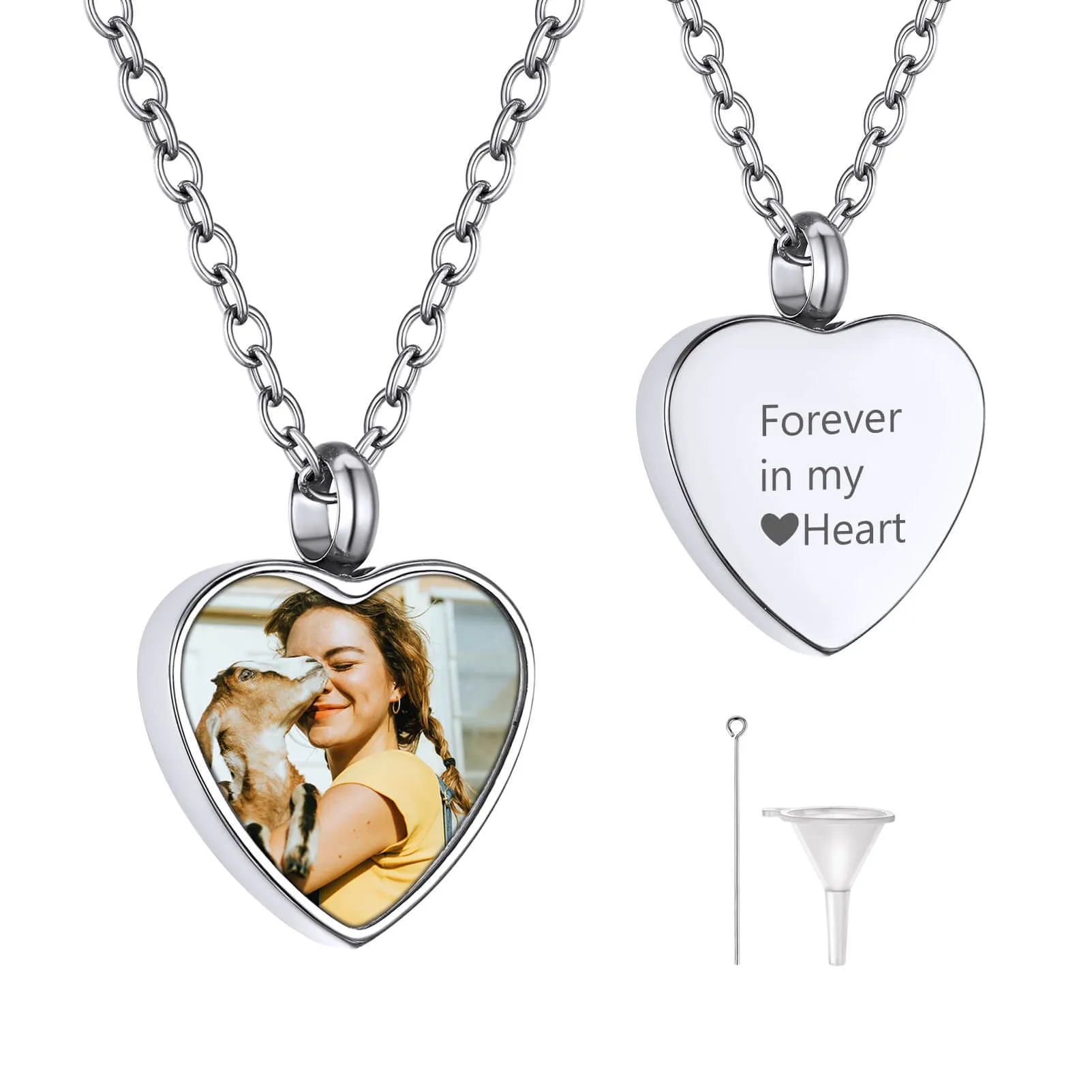 U7 Jewelry Personalized Photo Engraved Urn Necklace For Ashes