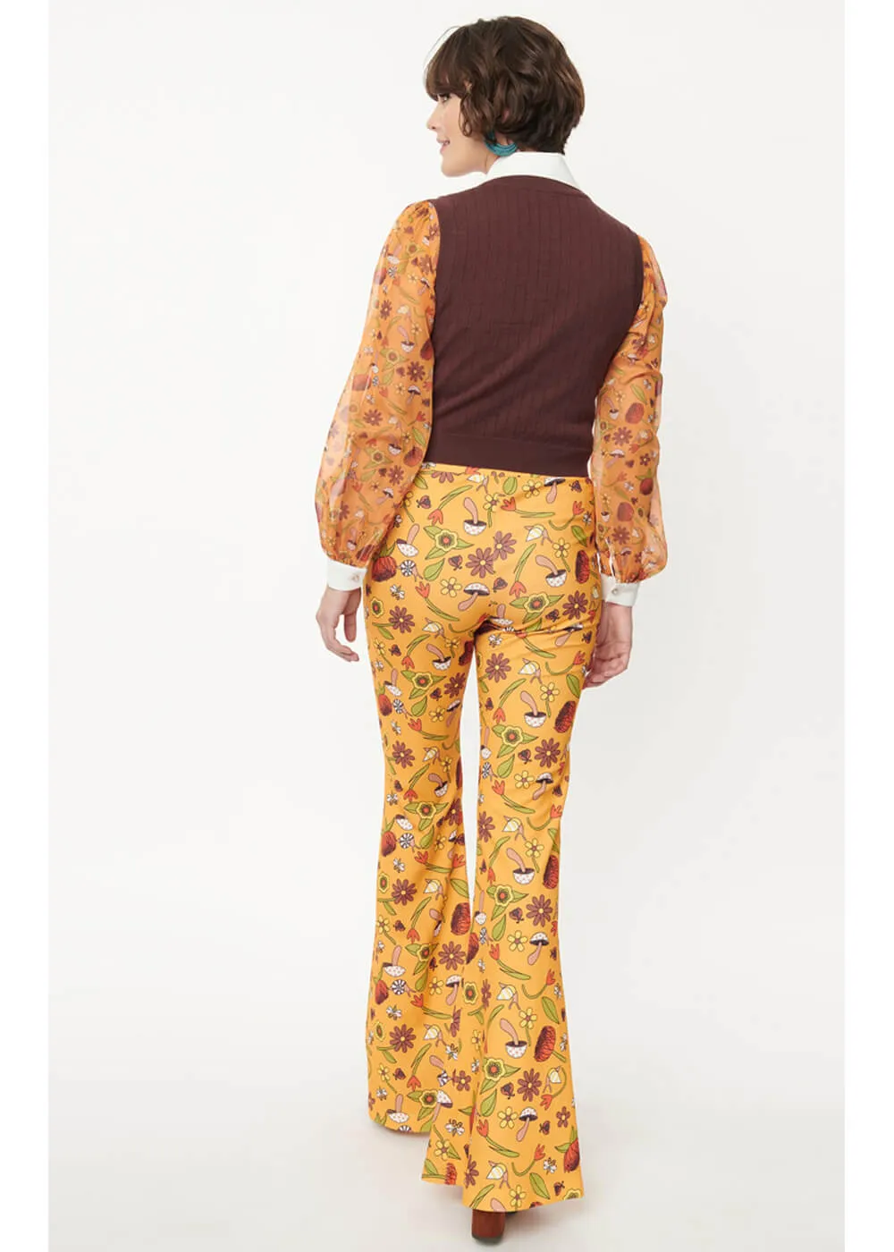 Unique Vintage Smak Parlor Garden Party Find Your Flare 70's Trousers Mustard