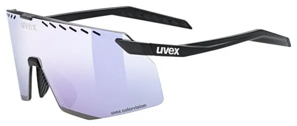 Uvex Pace Stage CV Glasses Black/Mirror Pink lenses