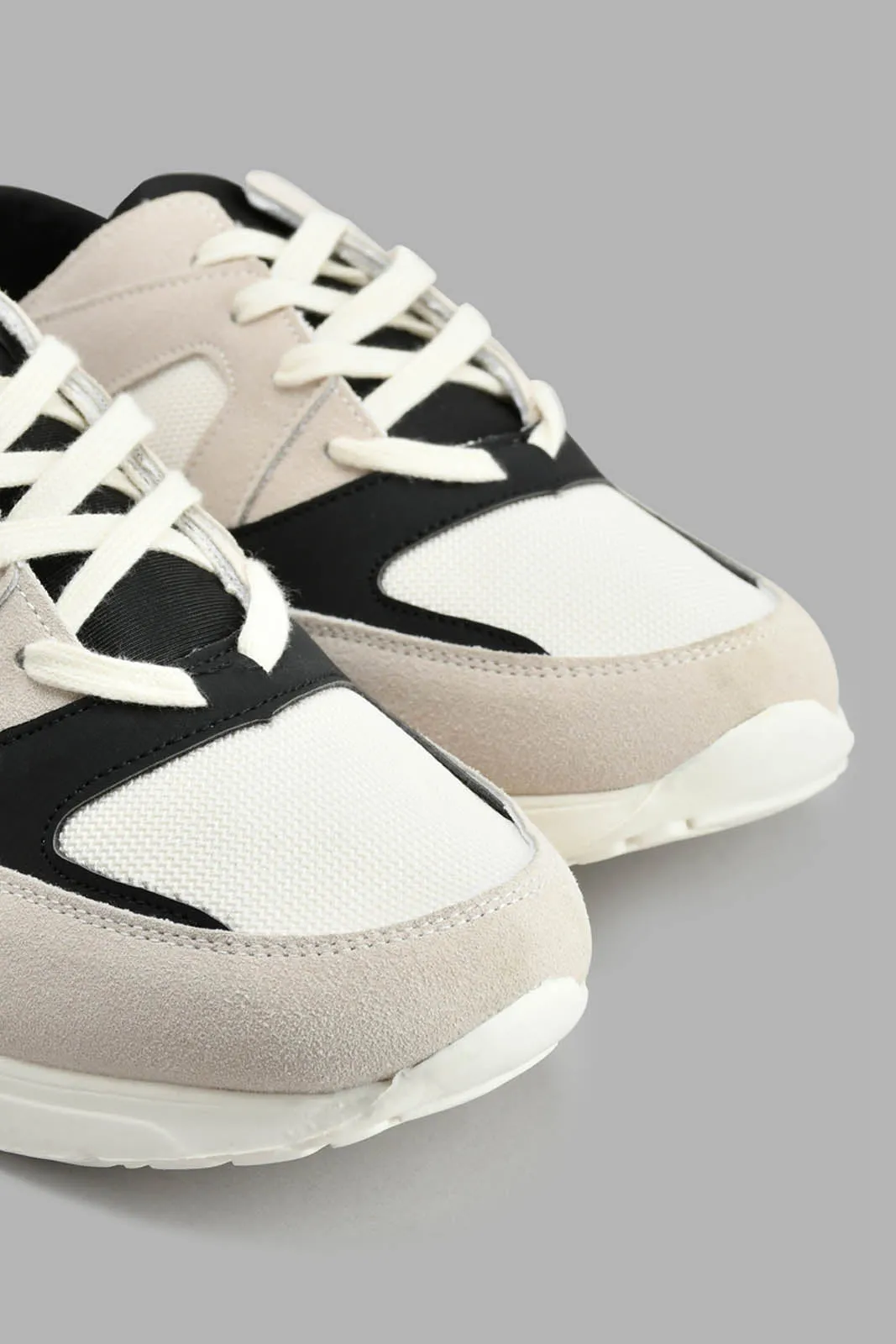 White Colour Block Sneaker