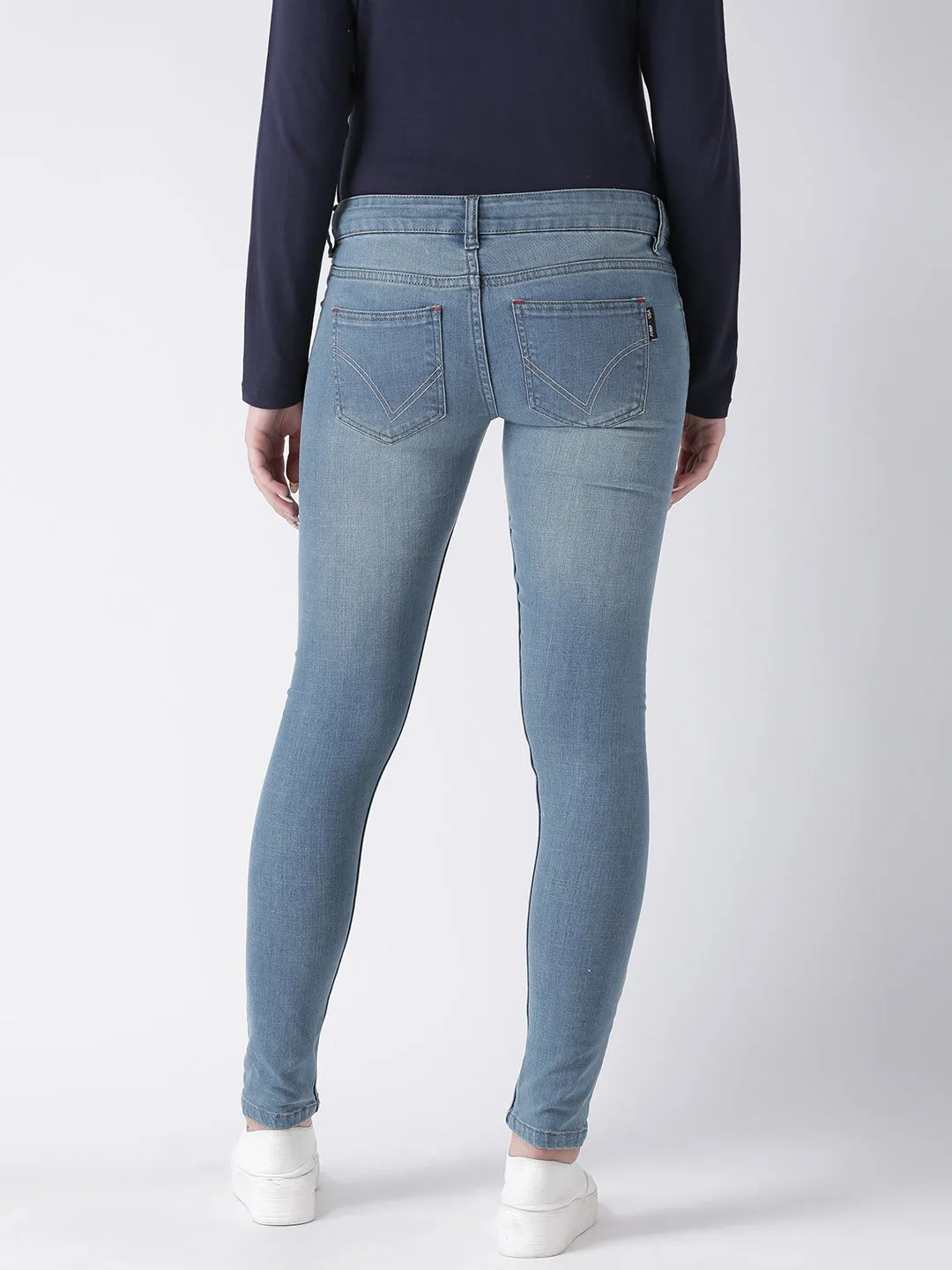 Women Blue Skinny Fit Mid-Rise Clean Look Jeans