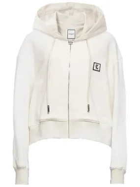 Women s Back Logo Hooded Zip up Ivory M241TS47733I