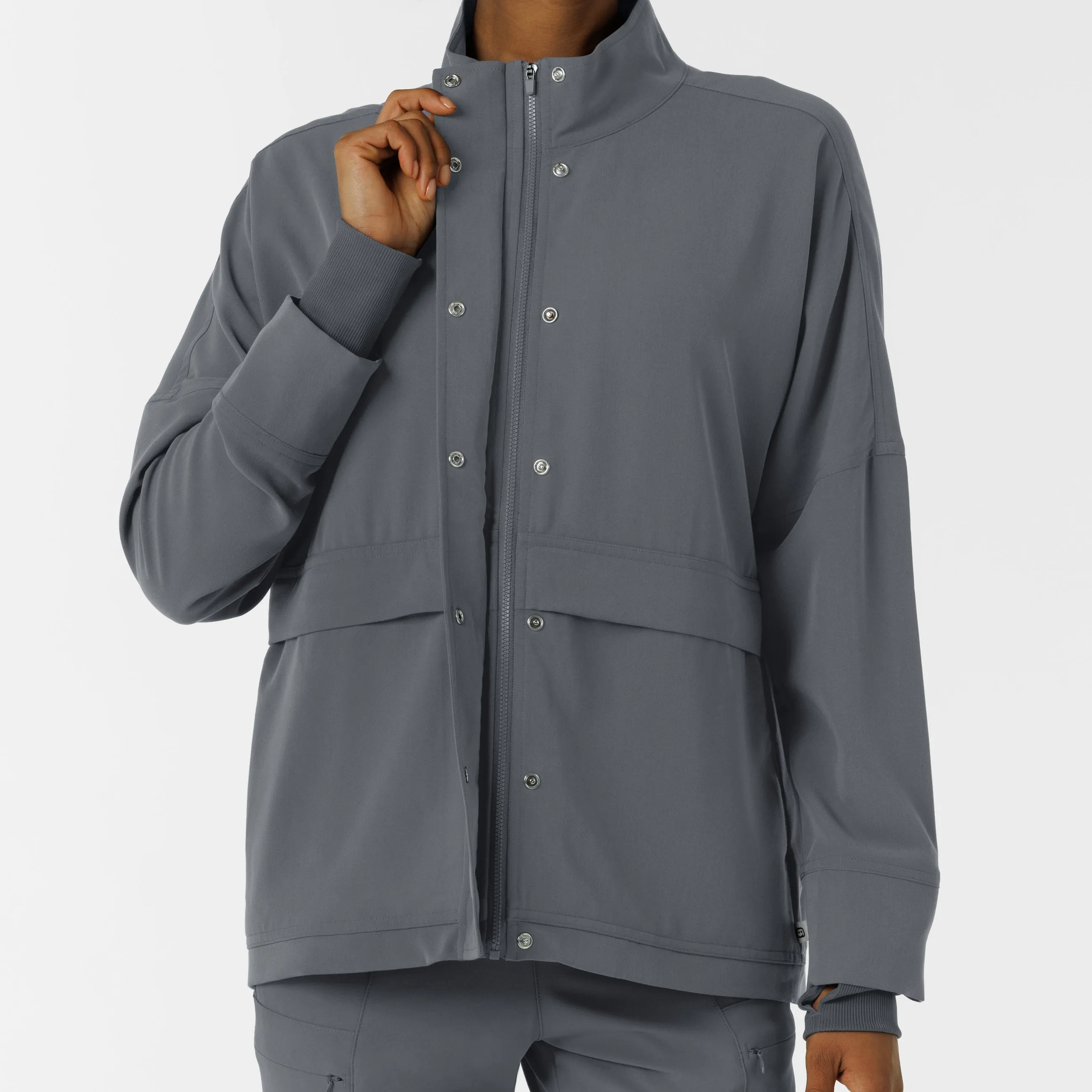 Women's Germs Happen Packable Scrub Jacket - Pewter