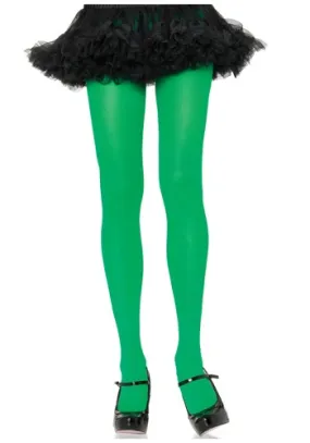 Women's Kelly Green Nylon Tights