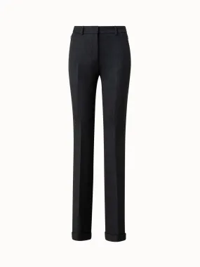 Wool Stretch Double-Face Bootcut Pants