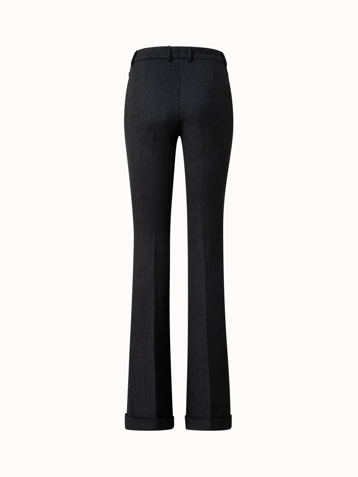 Wool Stretch Double-Face Bootcut Pants