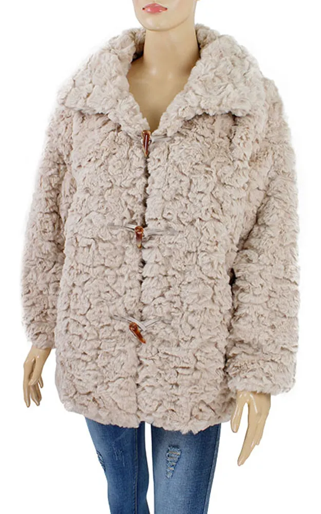 Y929 Premium Soft Faux Fur Jacket w/Button