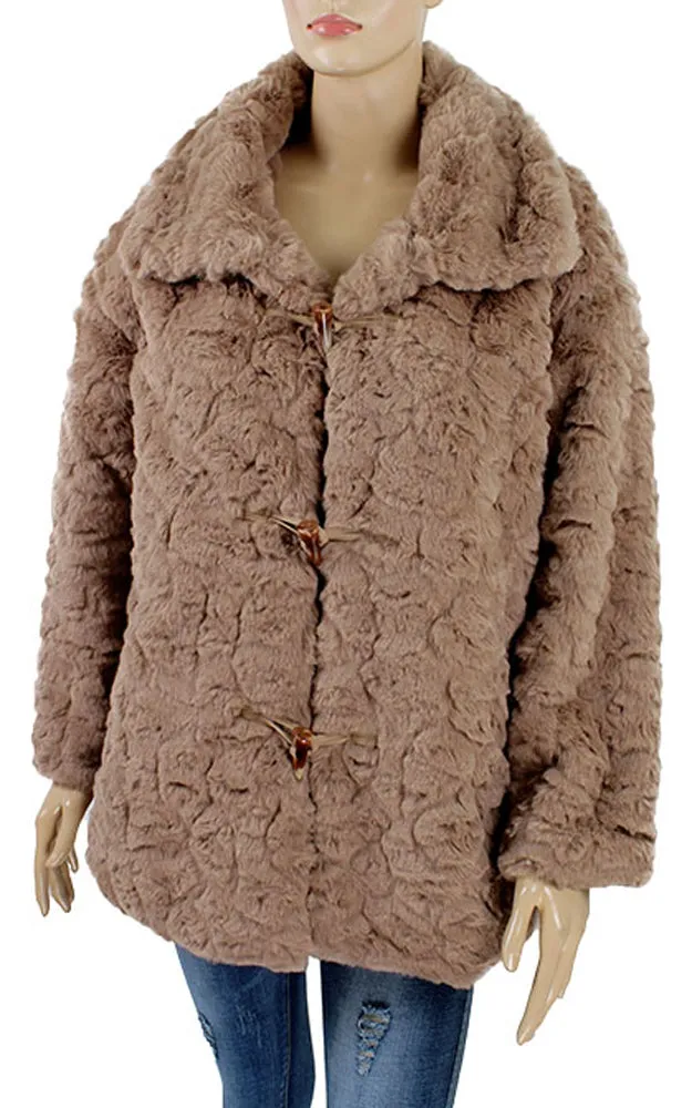 Y929 Premium Soft Faux Fur Jacket w/Button