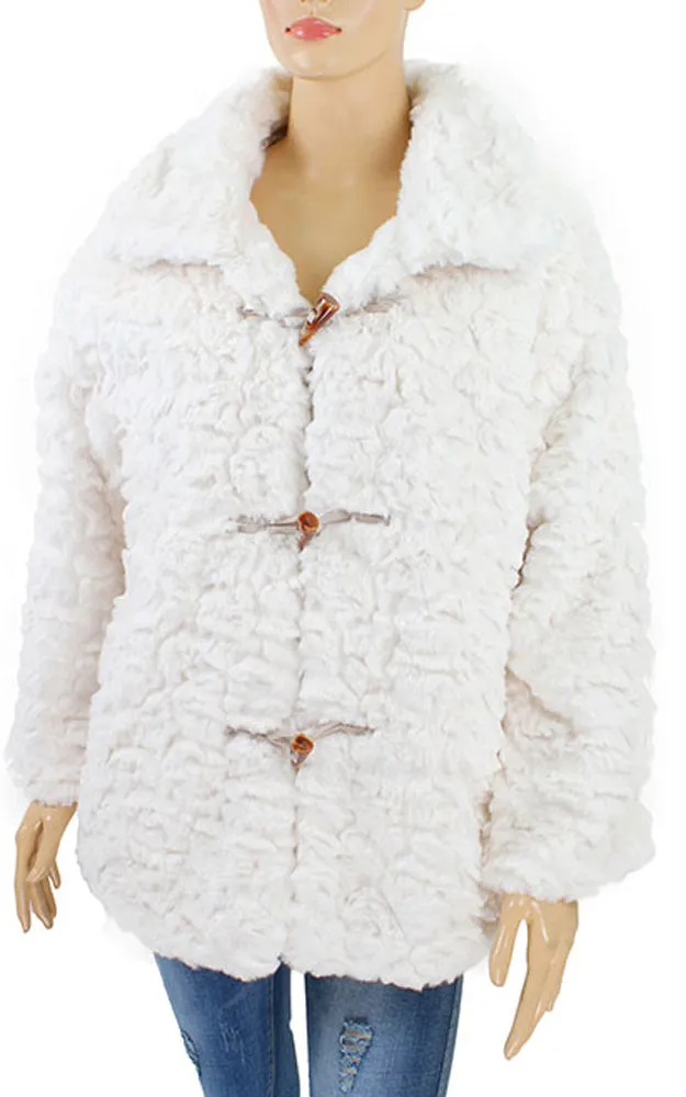 Y929 Premium Soft Faux Fur Jacket w/Button