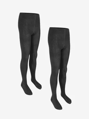 Zeco Girls School Cotton Tights (2 Pack) in Black