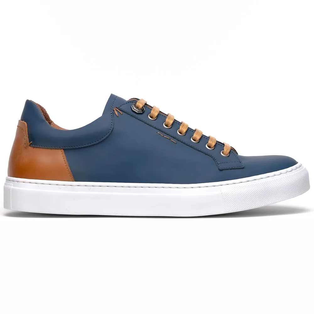 Zelli Diaz Rubberized Calfskin Sneaker Navy